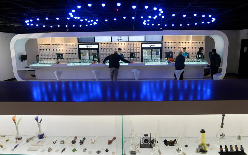 Ajoya is a new marijuana dispensary in Louisville, CO and it's interior space offers a new retail experience for customers. The interior was designed by Roth Sheppard Architects. Photos of the colorful space on Thursday, November 12, 2015. (Photo by Cyrus McCrimmon/The Denver Post)