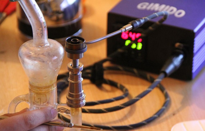 Taking a hit with the added terpenes. Photo by the author