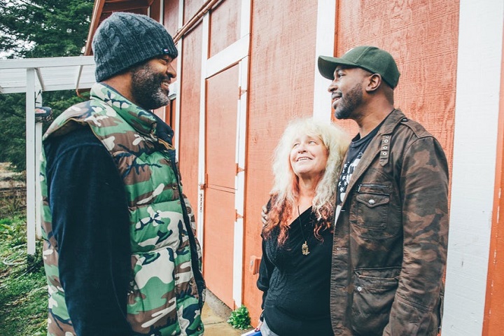 Horton (right), his employee Linda, and his cousin, who also works for the business. Photograph: Jesce Horton